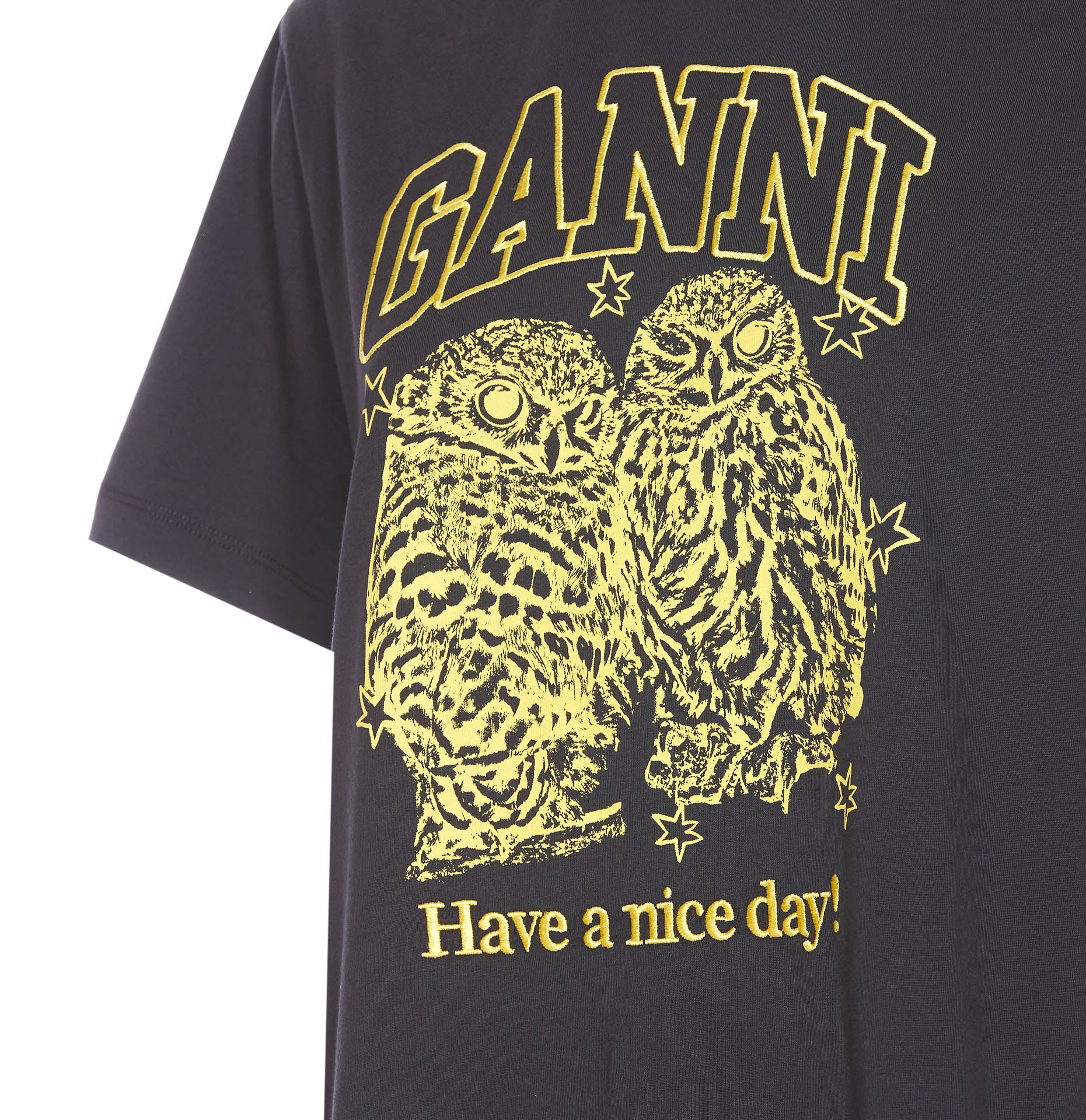 Ganni T-Shirts And Polos Grey Organic Cotton
