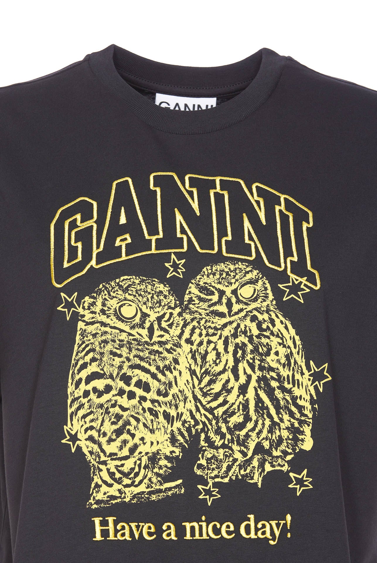 Ganni T-Shirts And Polos Grey Organic Cotton