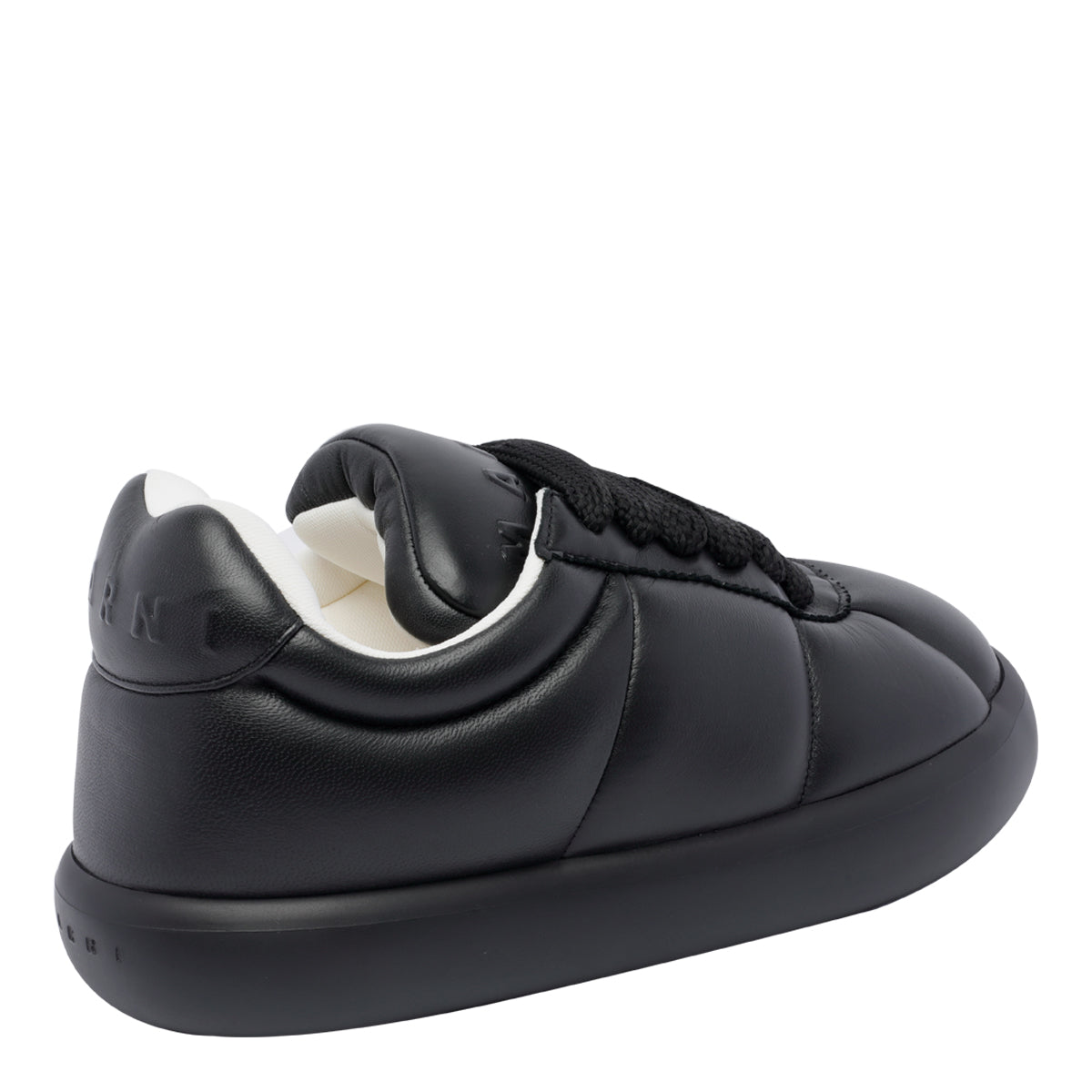 Marni Sneakers Black Calf Leather/ Rubber Sole