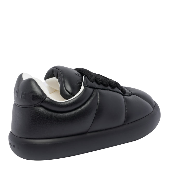 Marni Sneakers Black Calf Leather/ Rubber Sole