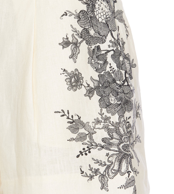 Zimmermann Shorts White Linen