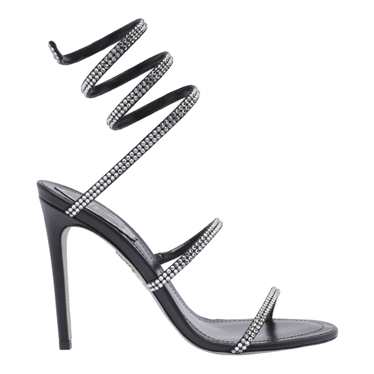 René Caovilla Sandals Black Fabric E Strass/ Leather Sole