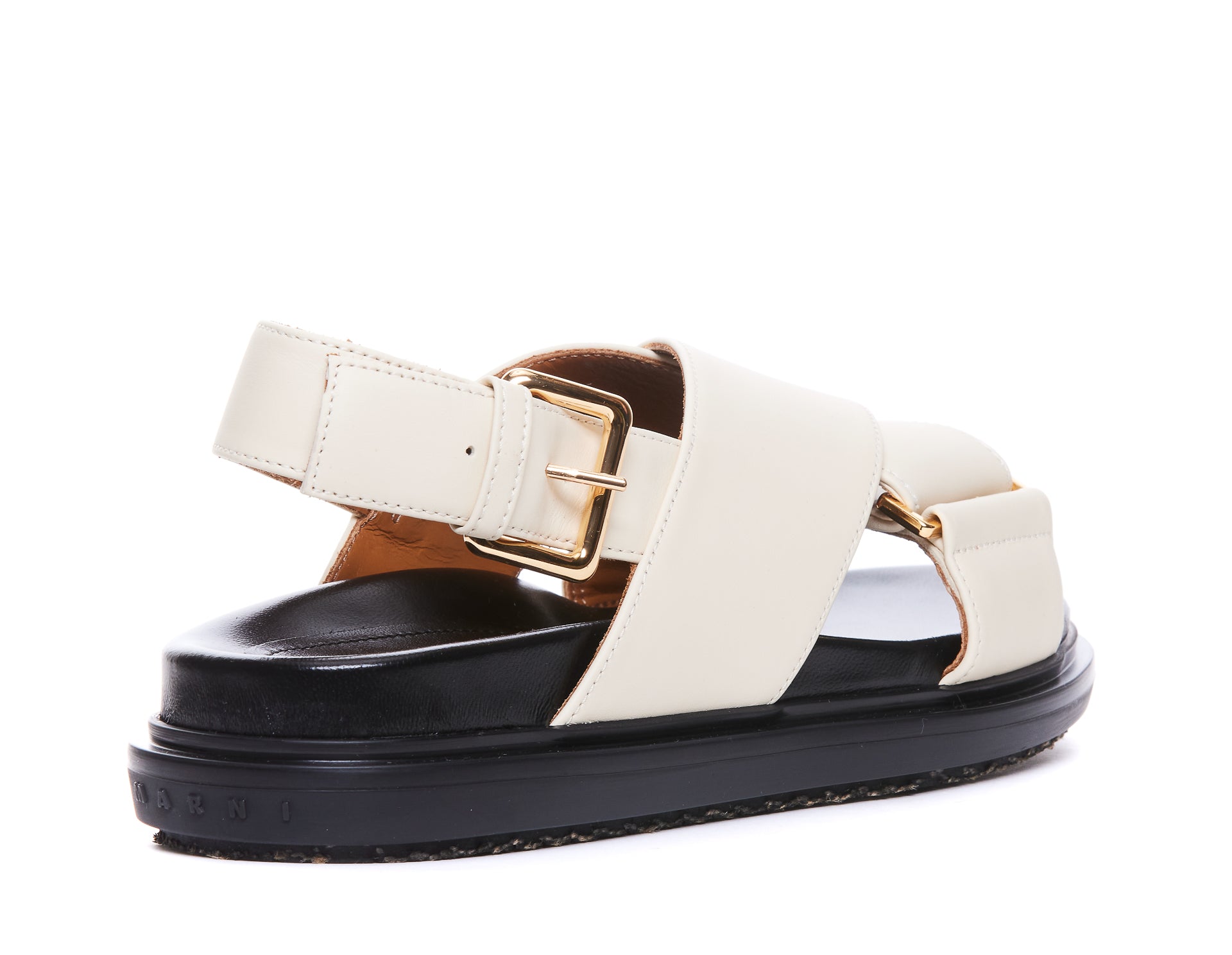 Marni Sandals White Calf Leather/rubber Sole