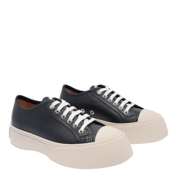 Marni Sneakers Black Calf Leather/rubber Sole