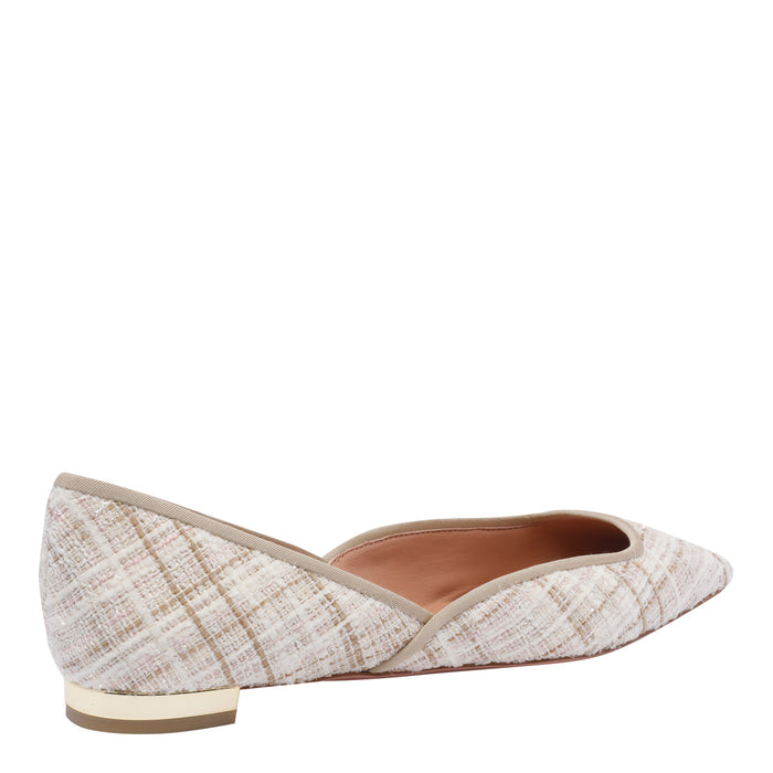 Aquazzura Flat Shoes Beige Fabric/leather Sole