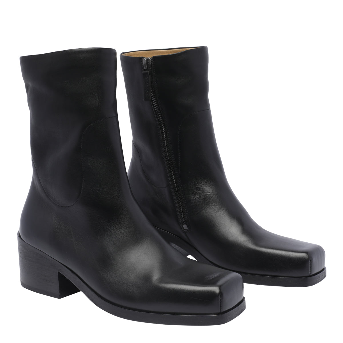 Marsell Boots Black Calf Leather/leather Sole
