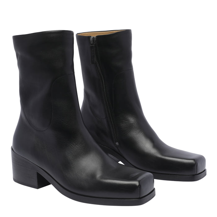 Marsell Boots Black Calf Leather/leather Sole