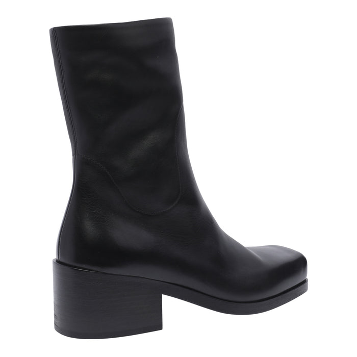Marsell Boots Black Calf Leather/leather Sole