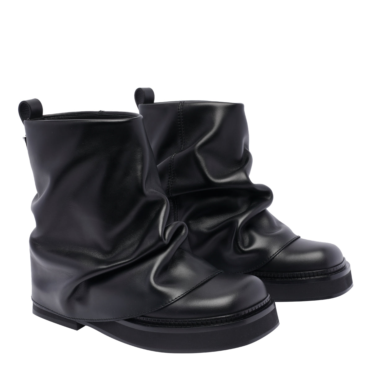 The Attico Boots Black Calf Leather/leather Sole