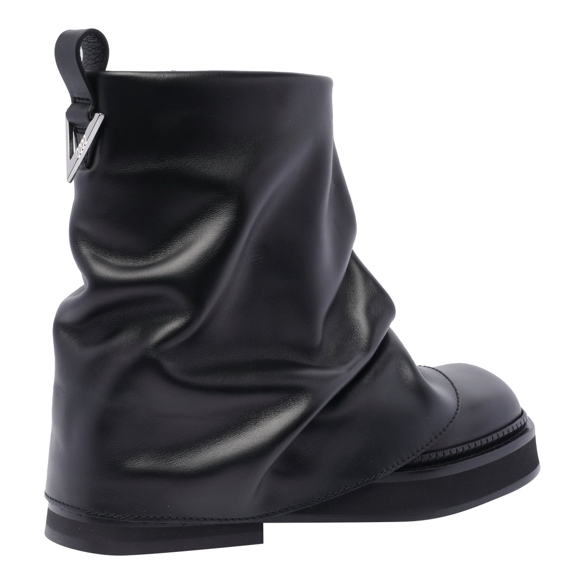 The Attico Boots Black Calf Leather/leather Sole