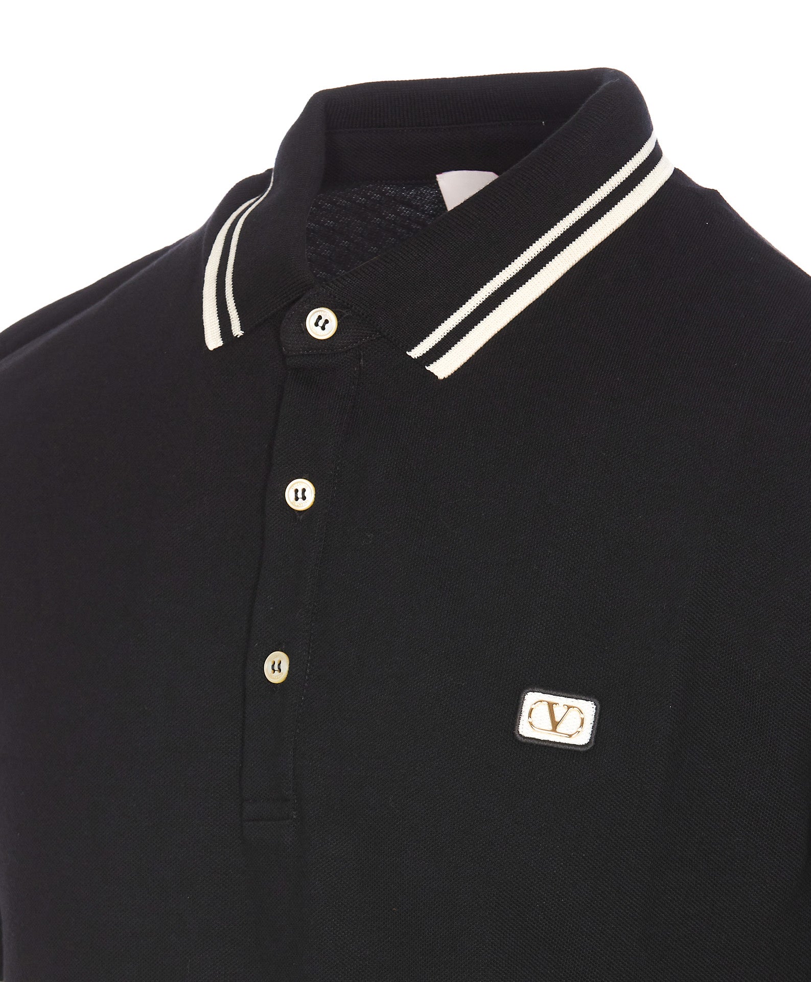 Valentino Garavani T-Shirts And Polos Black Cotton