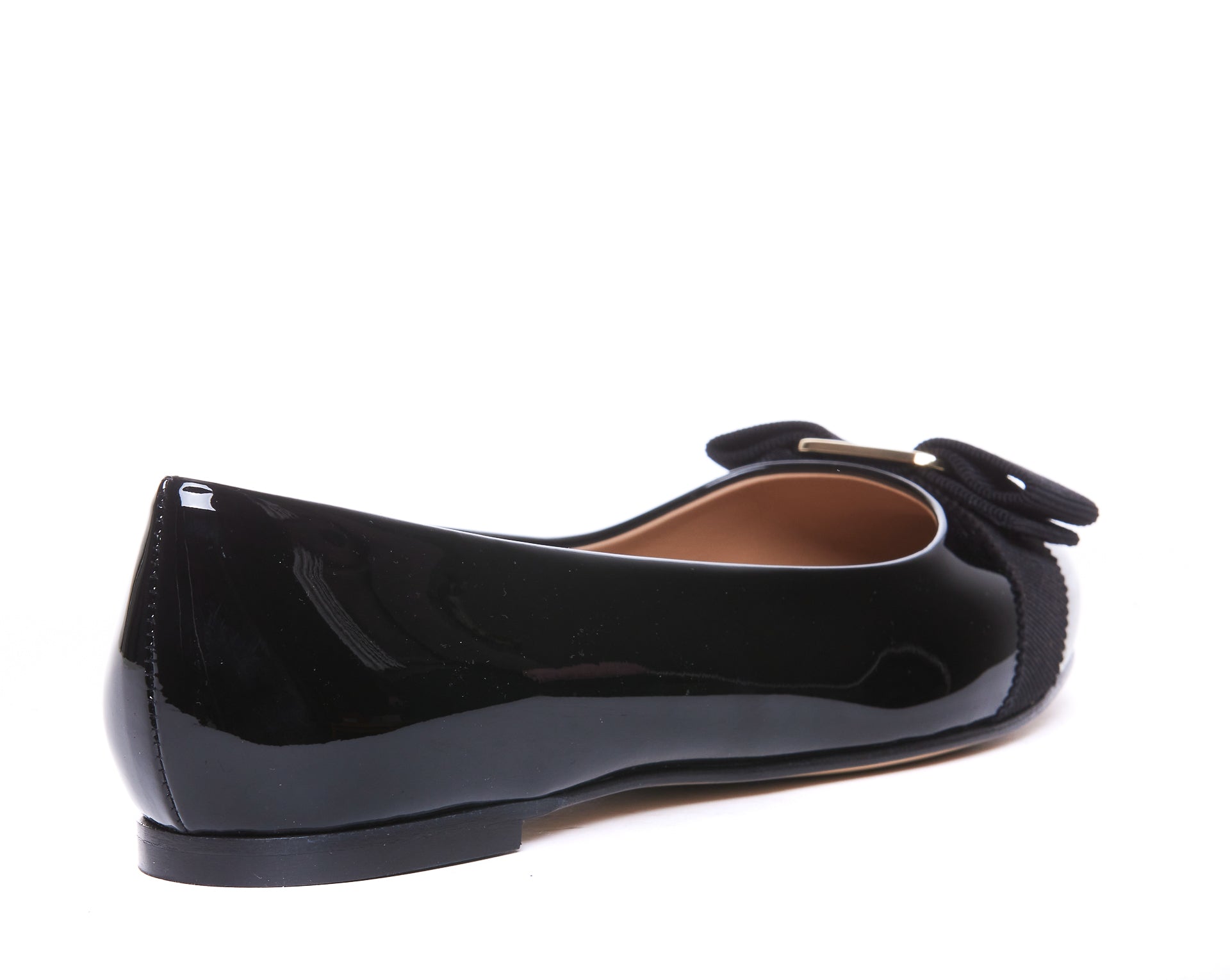 Ferragamo Flat Shoes Black Patent Leather/leather Sole