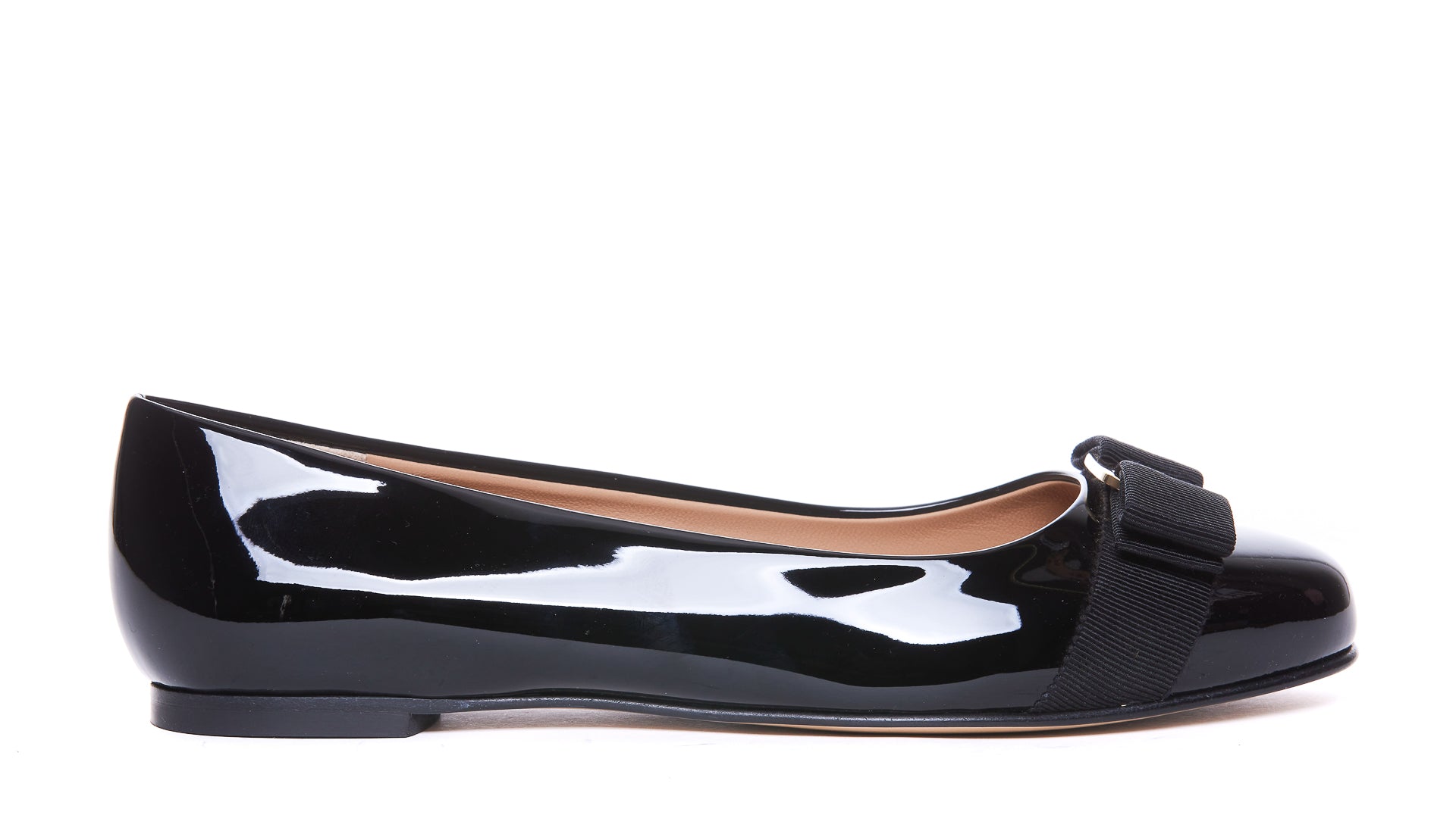 Ferragamo Flat Shoes Black Patent Leather/leather Sole