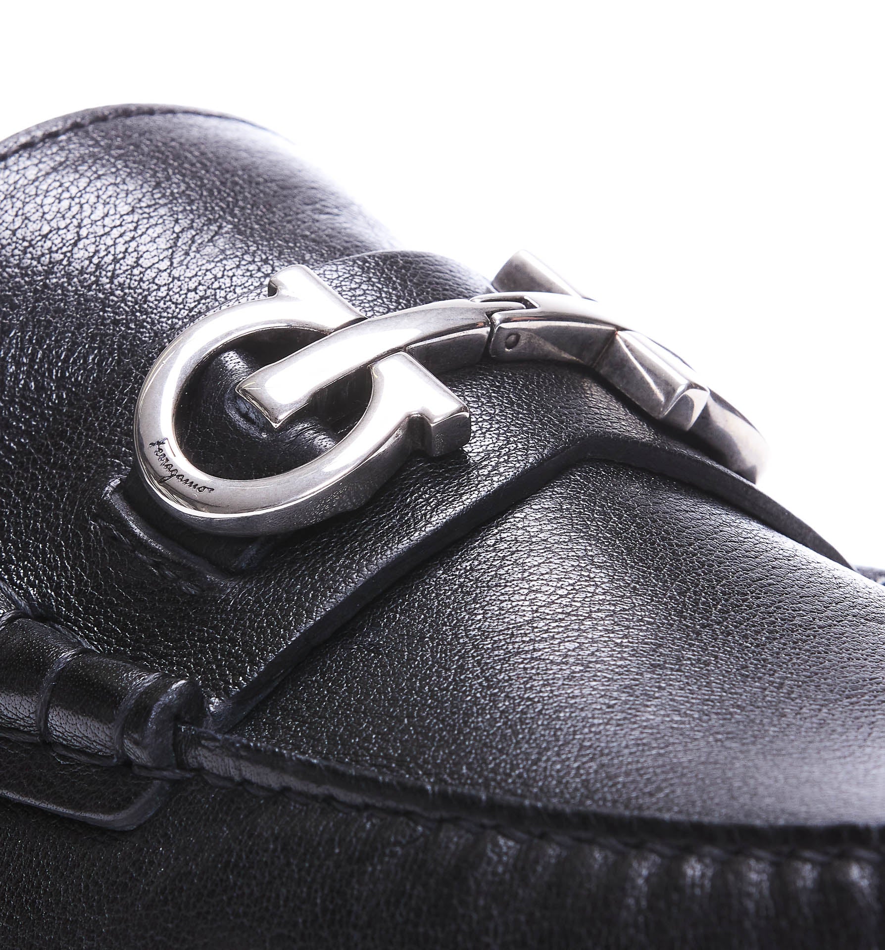 Ferragamo Flat Shoes Black Calf Leather/rubber Sole