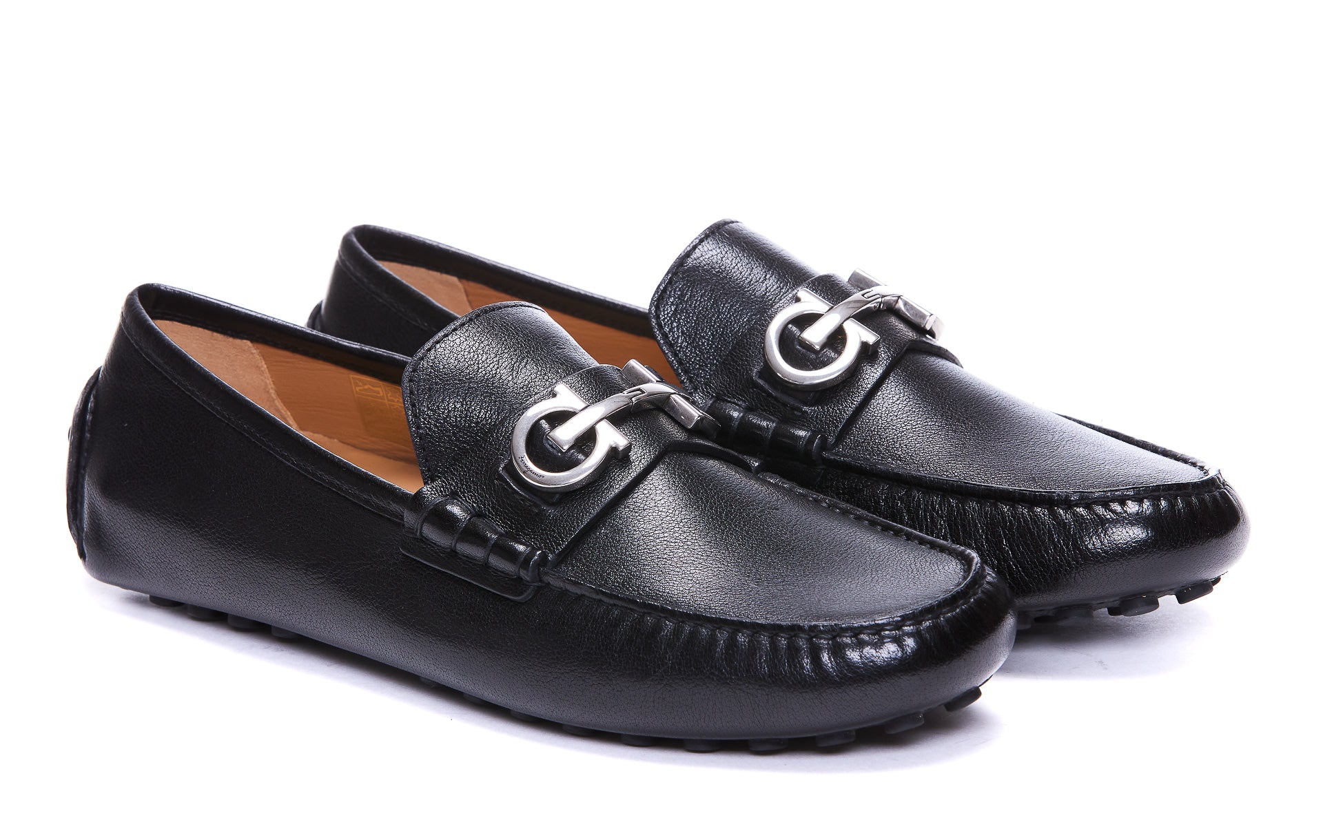 Ferragamo Flat Shoes Black Calf Leather/rubber Sole