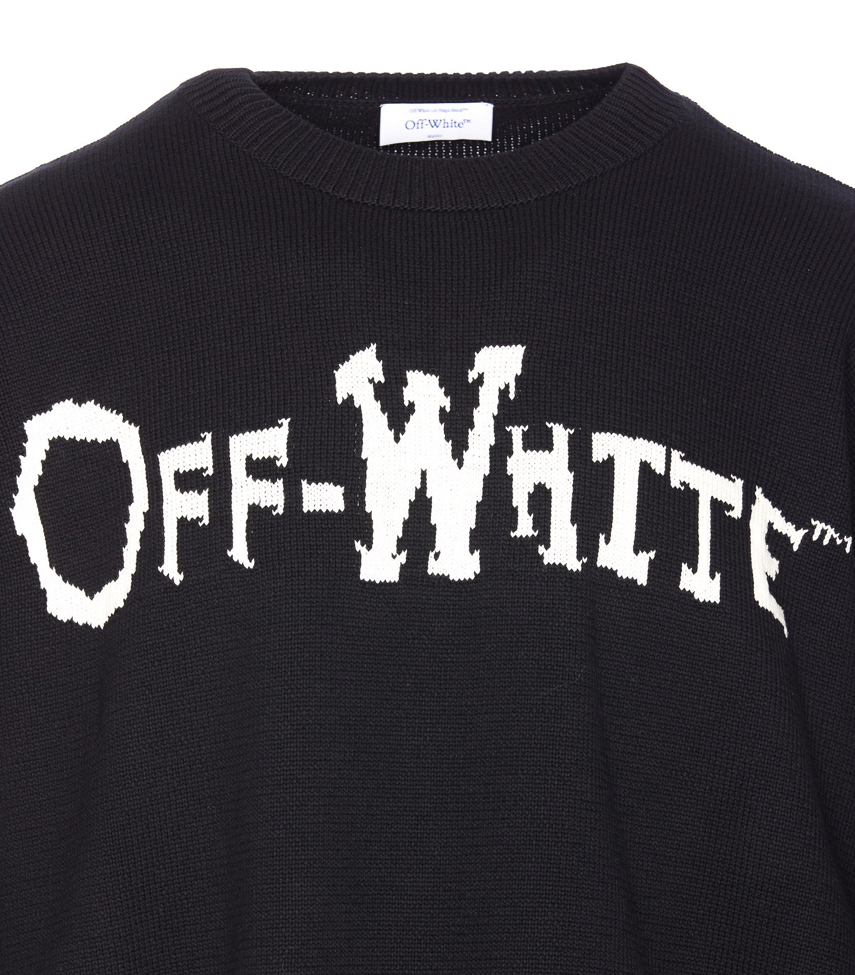 Off White Sweaters Black Cotton