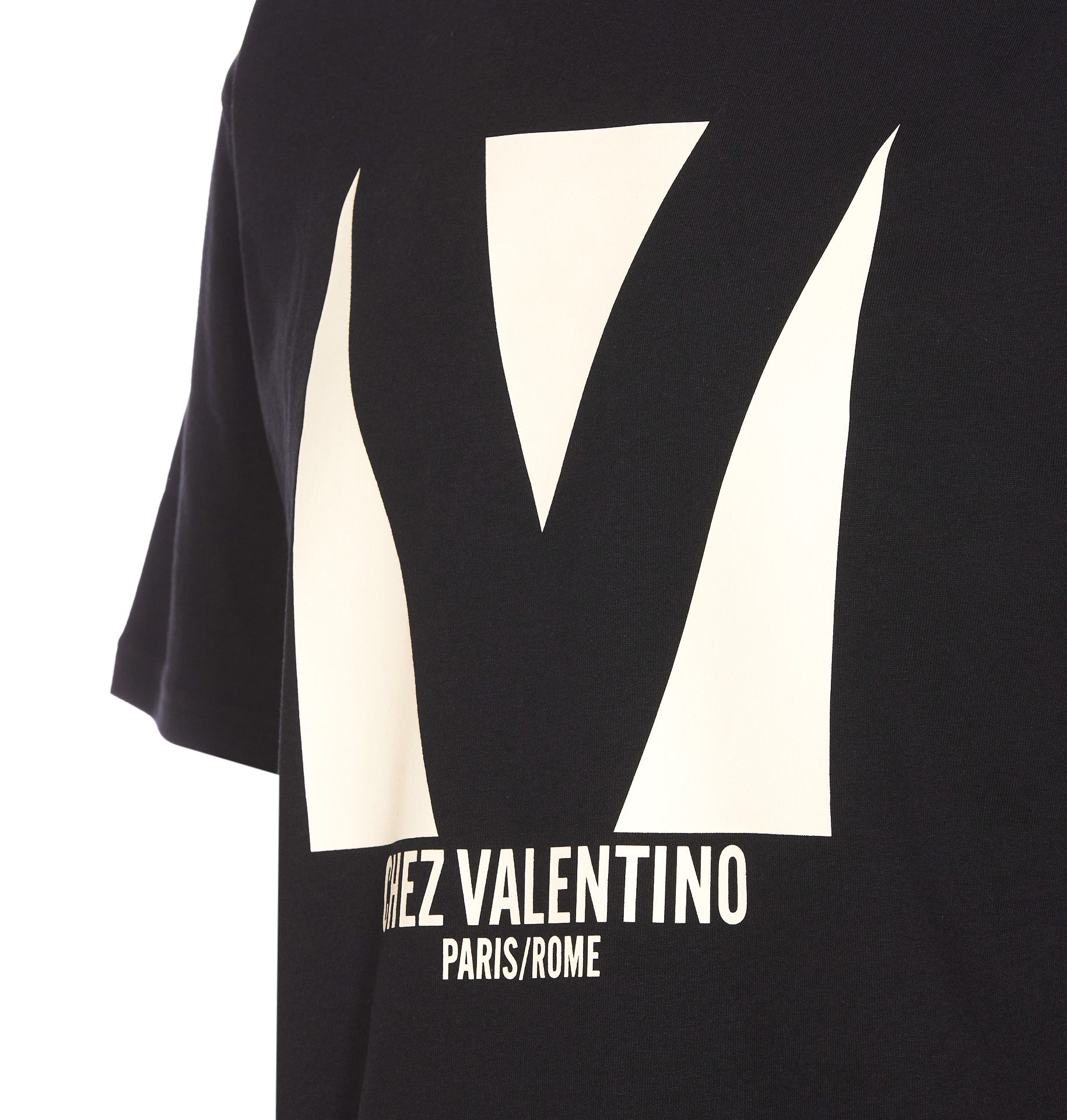 Valentino Garavani T-Shirts And Polos Black Cotton