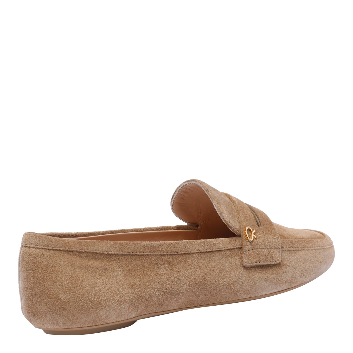 Gianvito Rossi Flat Shoes Beige Suede Leather/rubber Sole