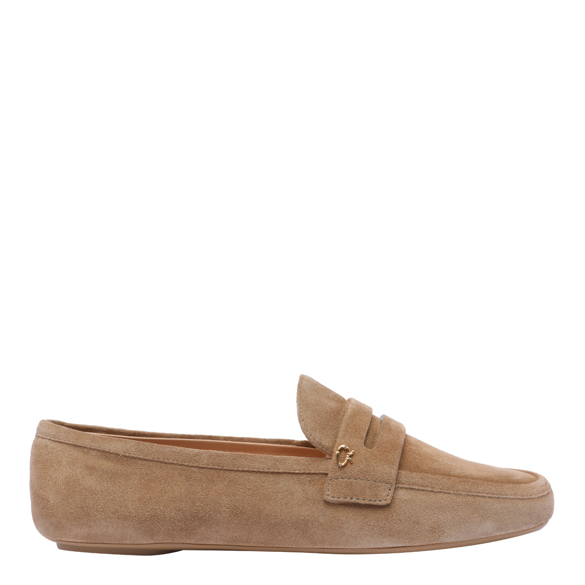 Gianvito Rossi Flat Shoes Beige Suede Leather/rubber Sole
