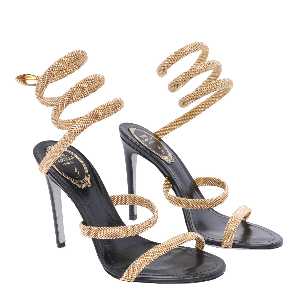 René Caovilla Sandals Black Brass/leather Sole
