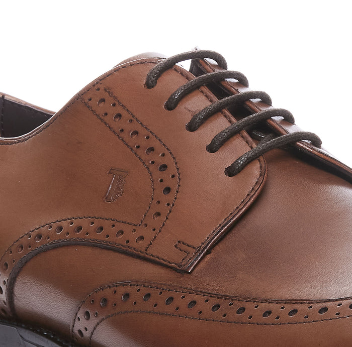 Tods Flat Shoes Brown Calf Leather/rubber Sole