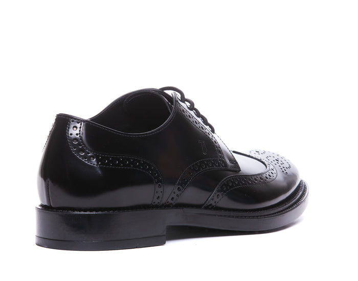 Tods Flat Shoes Black Calf Leather/rubber Sole