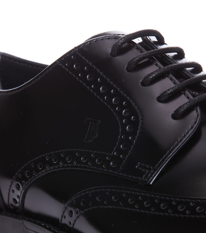 Tods Flat Shoes Black Calf Leather/rubber Sole