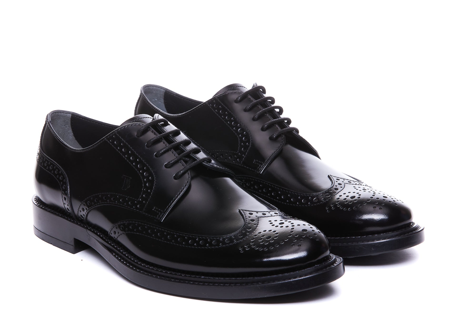 Tods Flat Shoes Black Calf Leather/rubber Sole