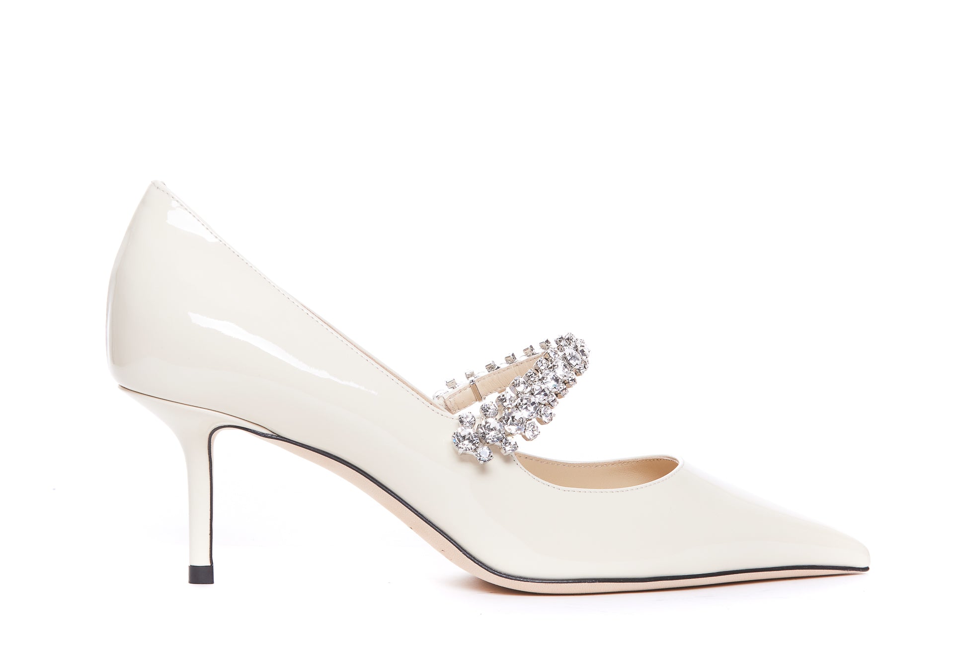 Jimmy Choo With Heel White Patent Leather/ Leather Sole
