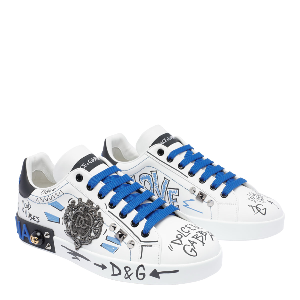 Dolce & Gabbana Sneakers White Calf Leather/rubber Sole