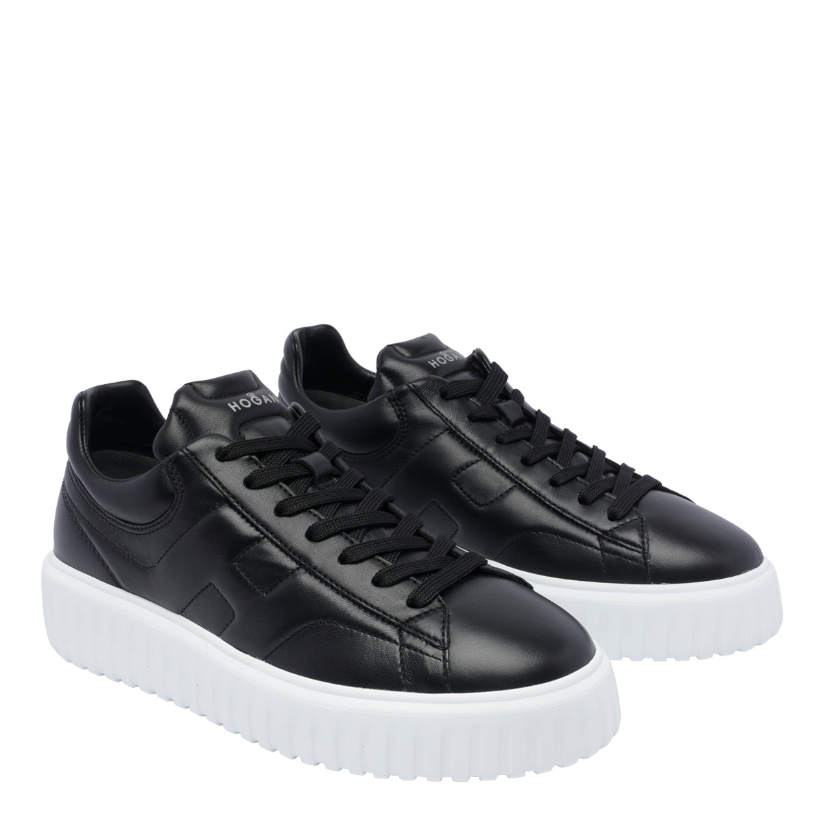 Hogan Sneakers Black Calf Leather/rubber Sole