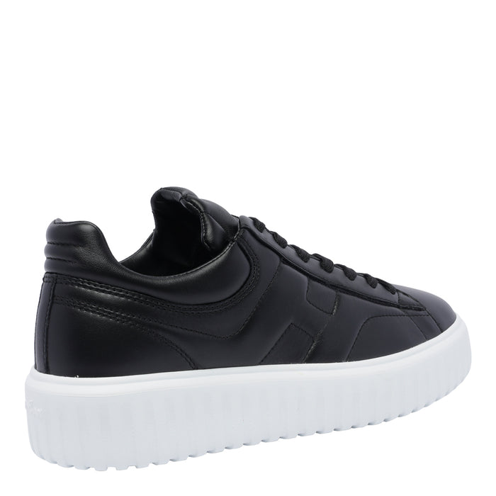 Hogan Sneakers Black Calf Leather/rubber Sole