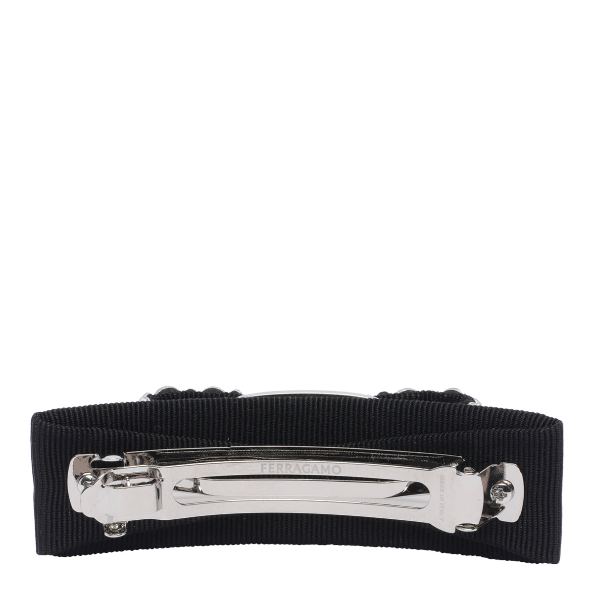 Ferragamo Accessories Black Fabric Brass Crystral