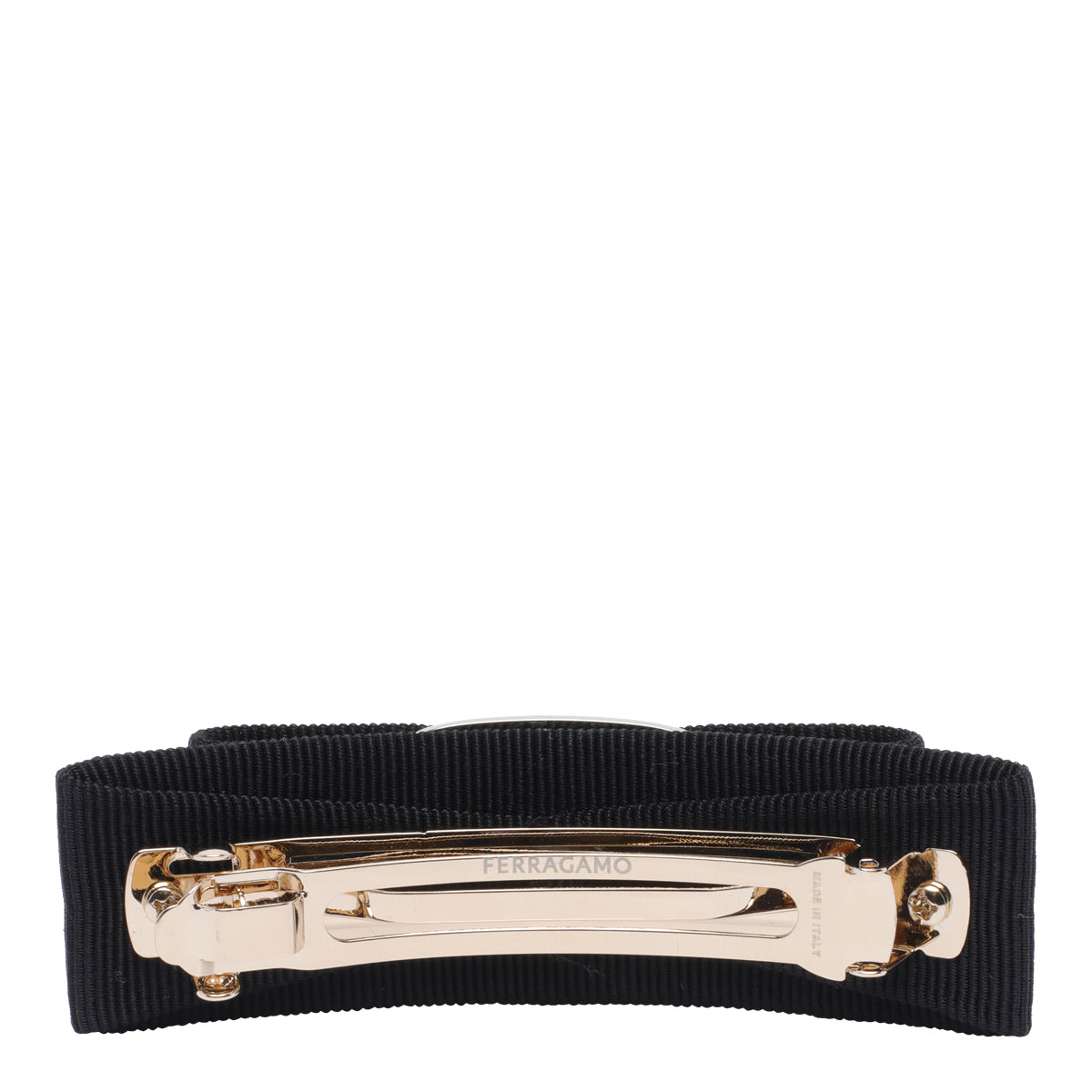 Ferragamo Accessories Black Fabric Brass