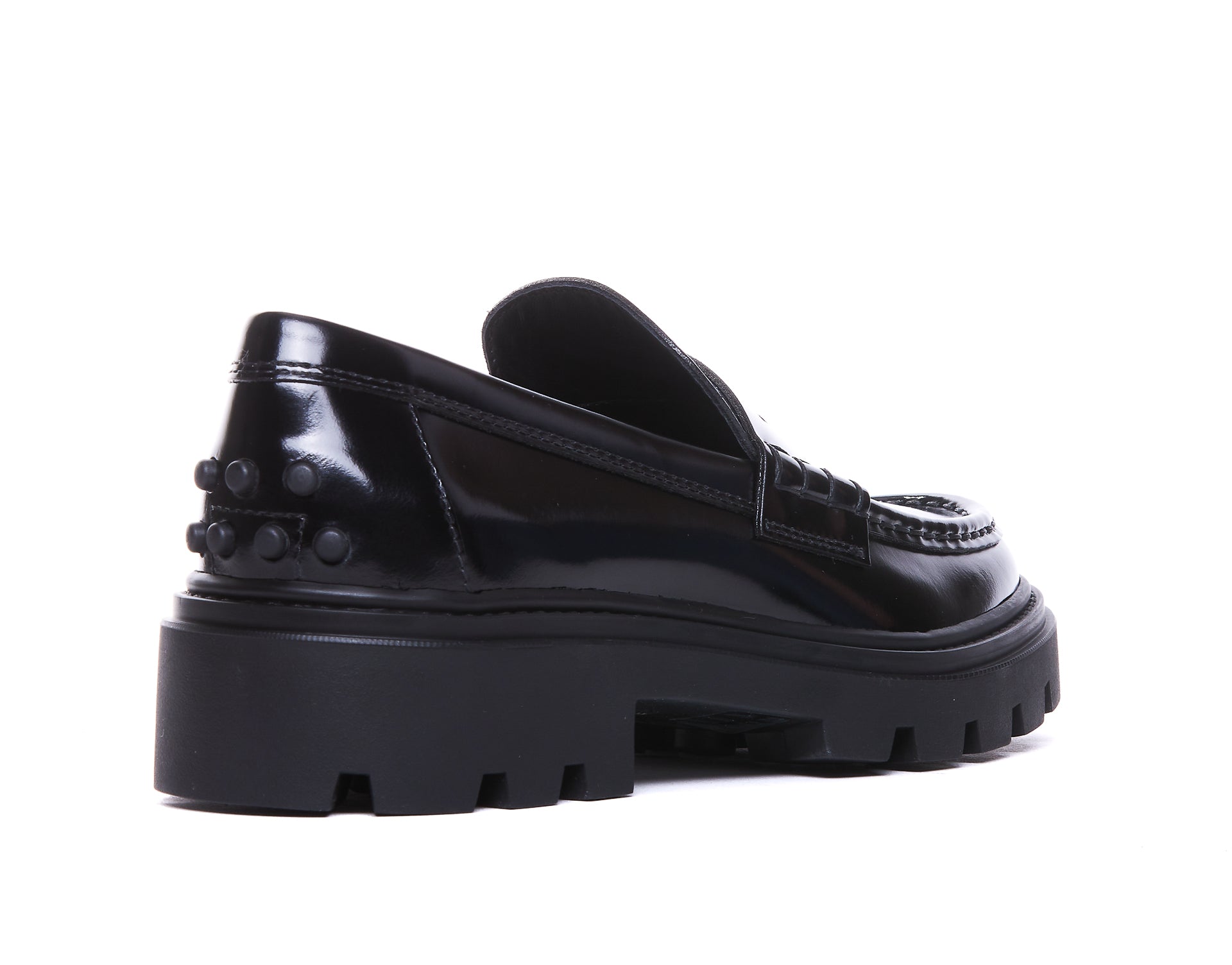 Tods Flat Shoes Black Calf Leather/rubber Sole