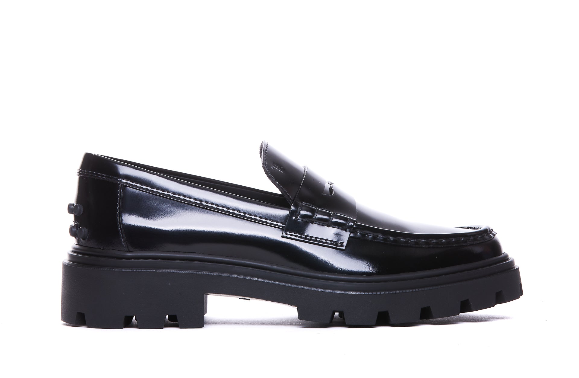 Tods Flat Shoes Black Calf Leather/rubber Sole