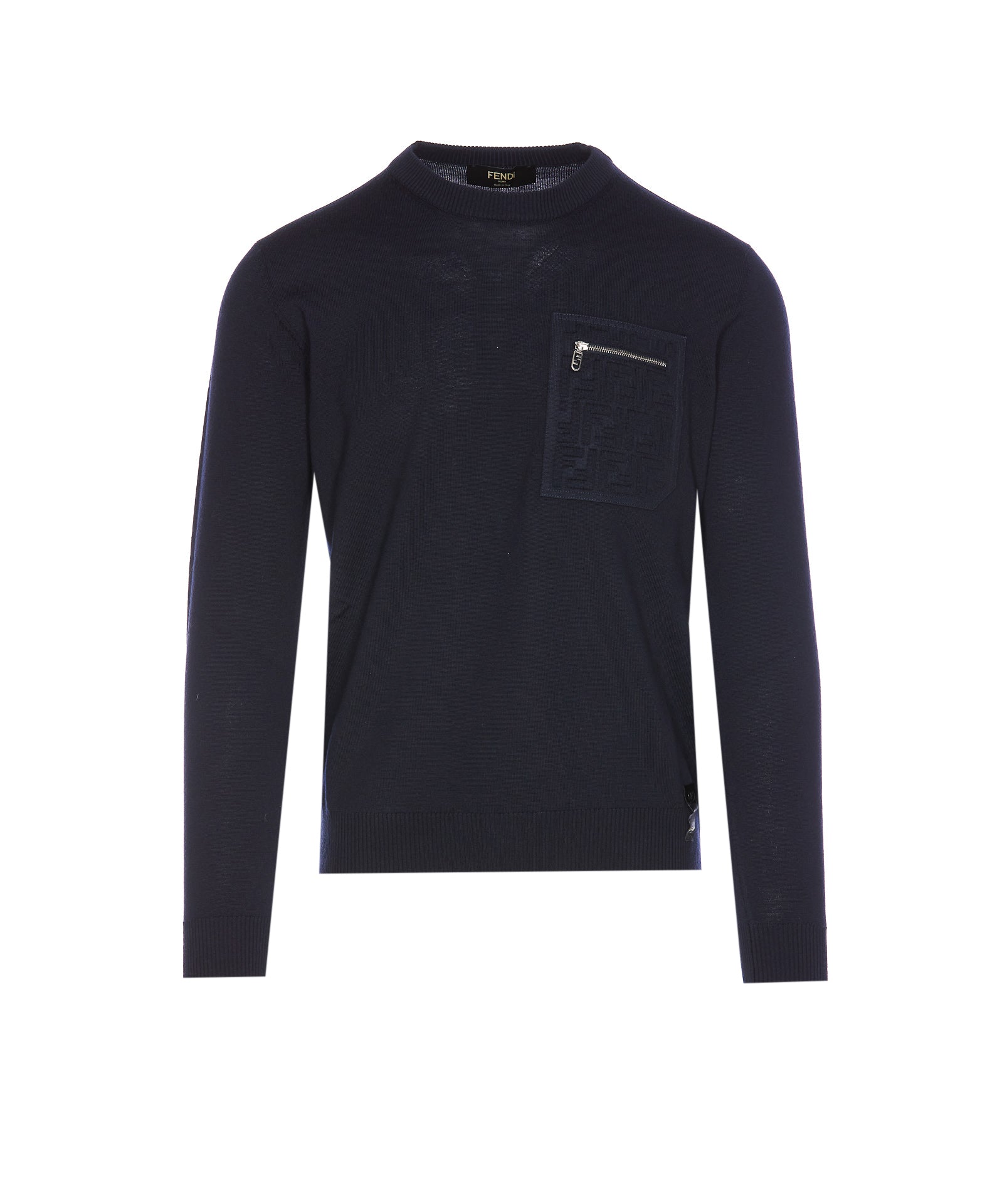 Fendi Sweaters Blue Virgin Wool