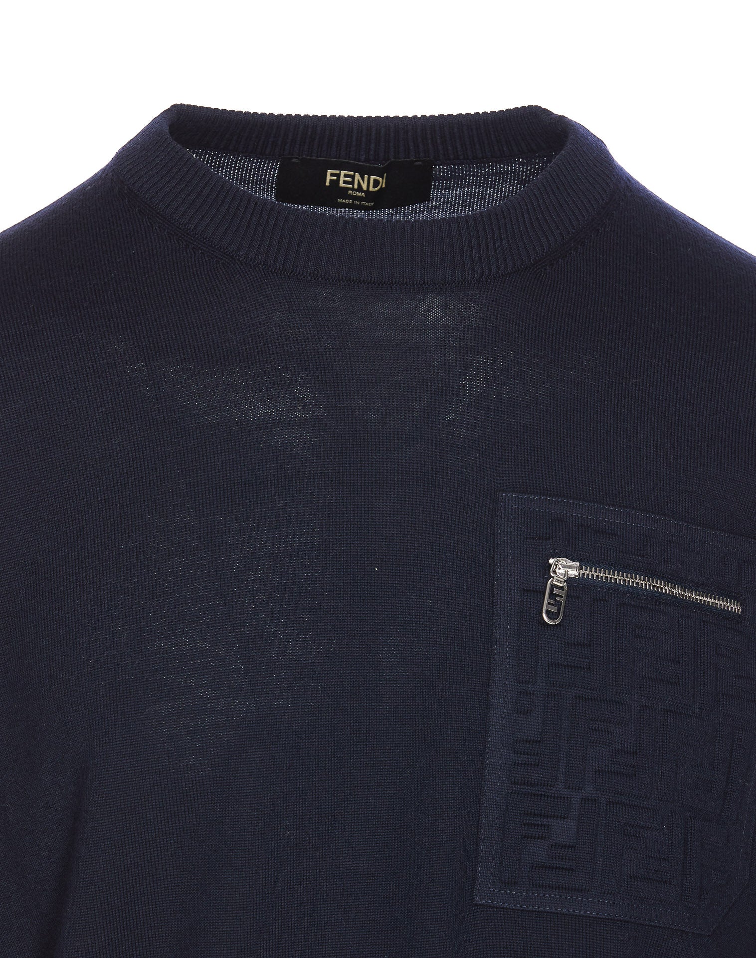 Fendi Sweaters Blue Virgin Wool