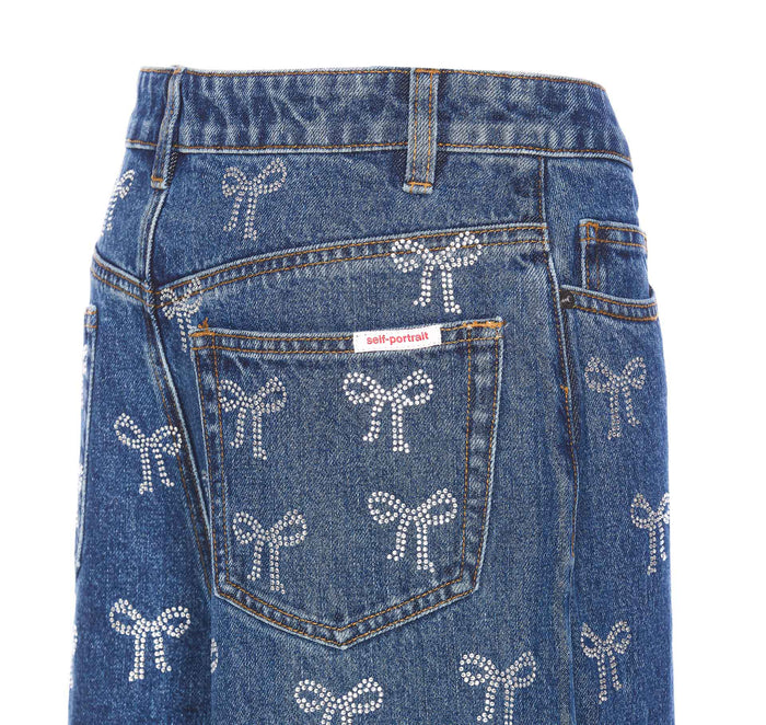 Self Portrait Jeans Blue Cotton