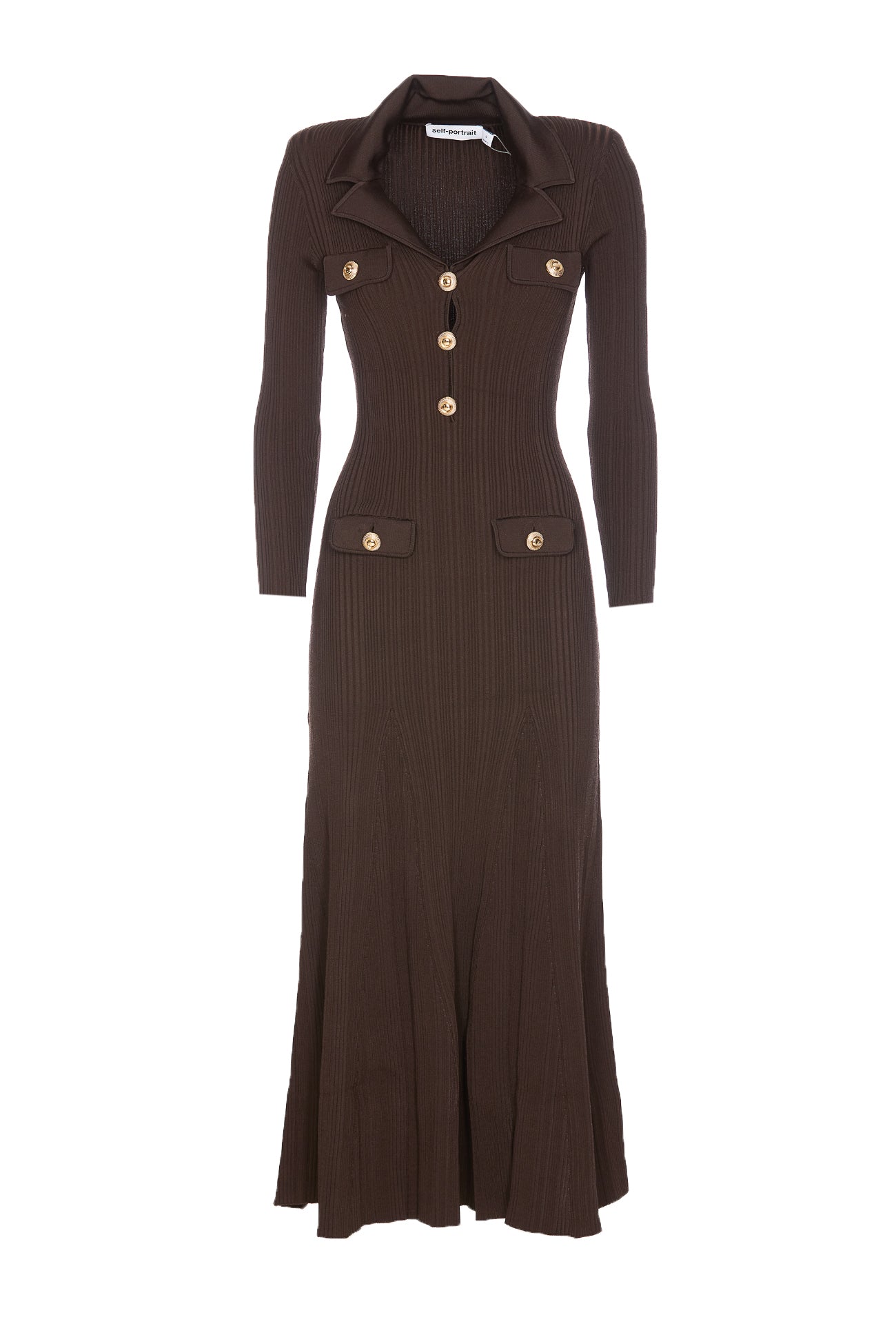 Self Portrait Dresses Brown Viscose