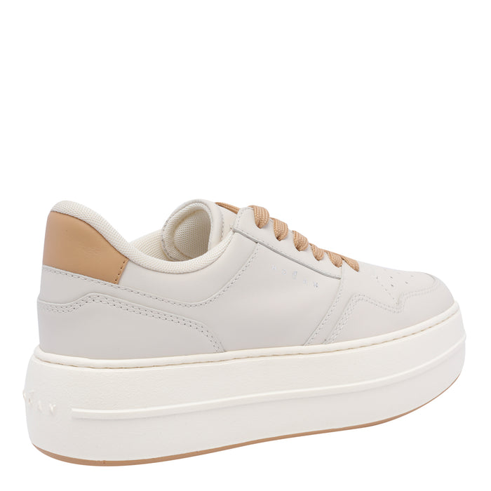 Hogan Sneakers Beige Calf Leather/rubber Sole