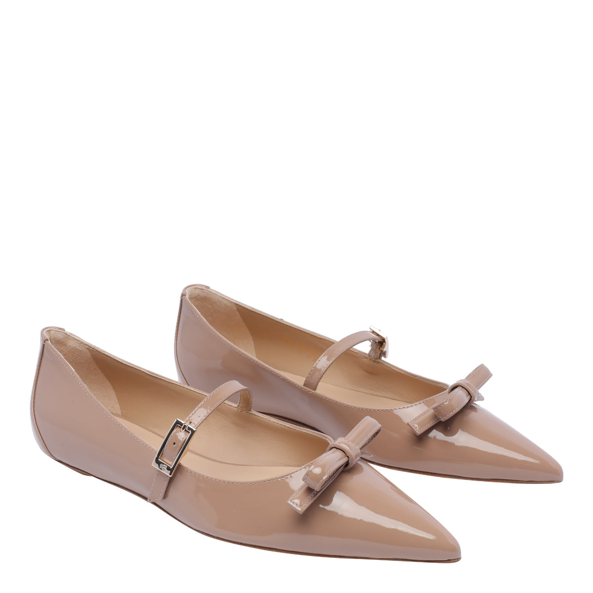 Stuart Weitzman Flat Shoes Pink Patent Leather/leather Sole