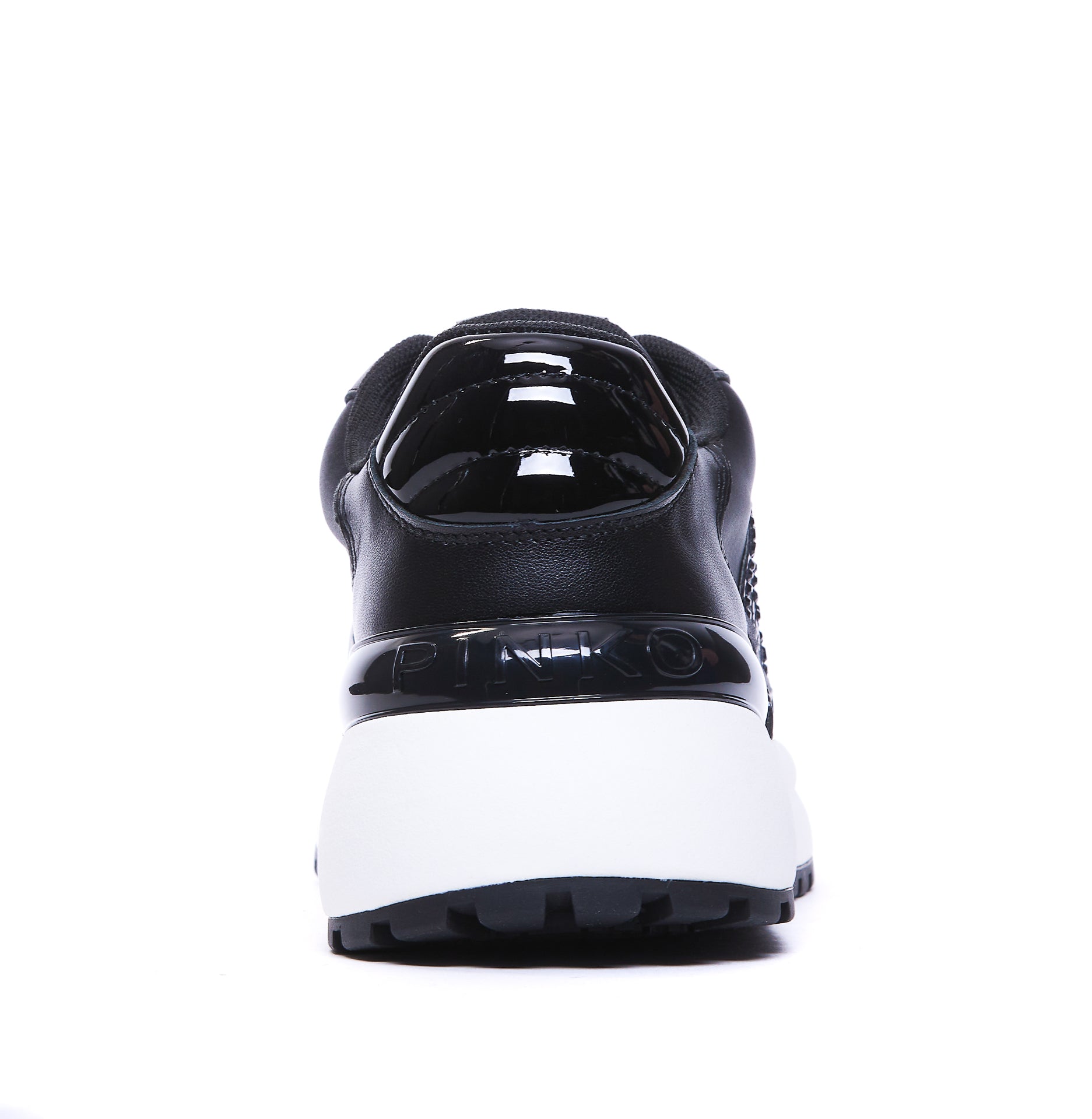 Pinko Sneakers Black Rubber Leather Fabric
