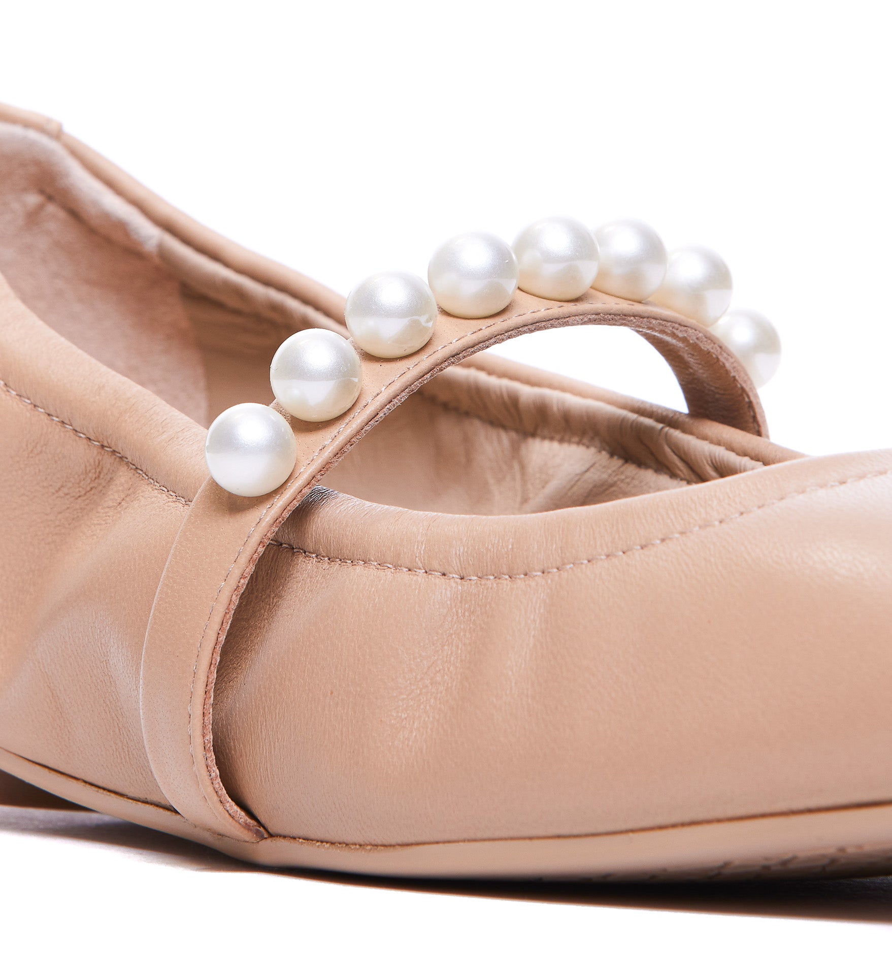 Stuart Weitzman Flat Shoes Pink Leather