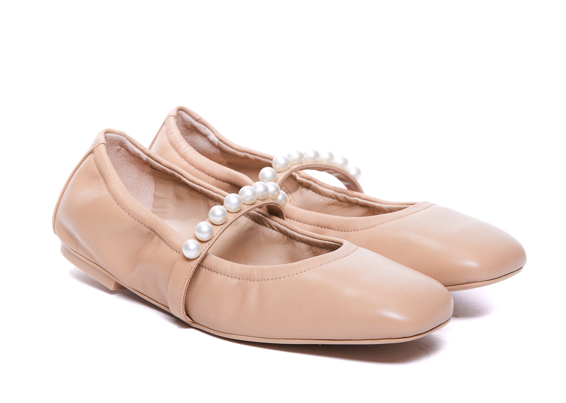 Stuart Weitzman Flat Shoes Pink Leather