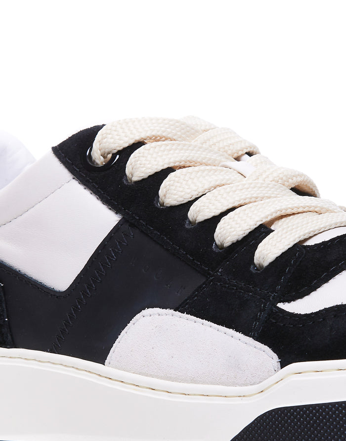 Hogan Sneakers Black Leather And Suede