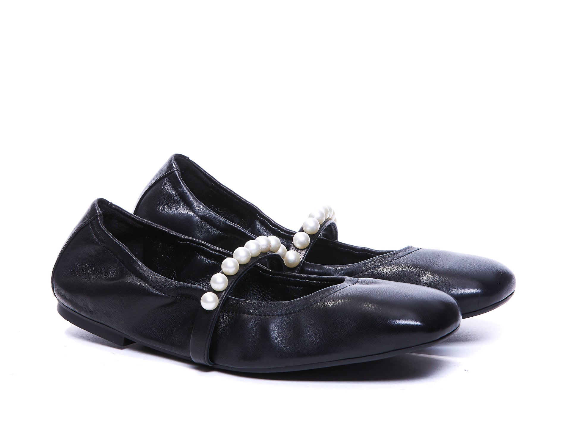 Stuart Weitzman Flat Shoes Black Leather