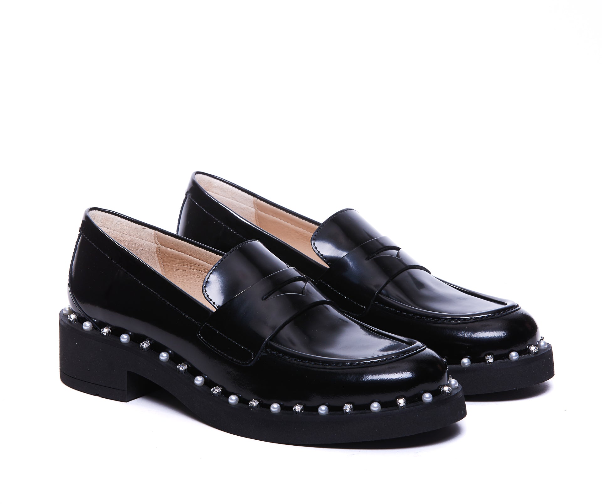 Stuart Weitzman Flat Shoes Black Leather