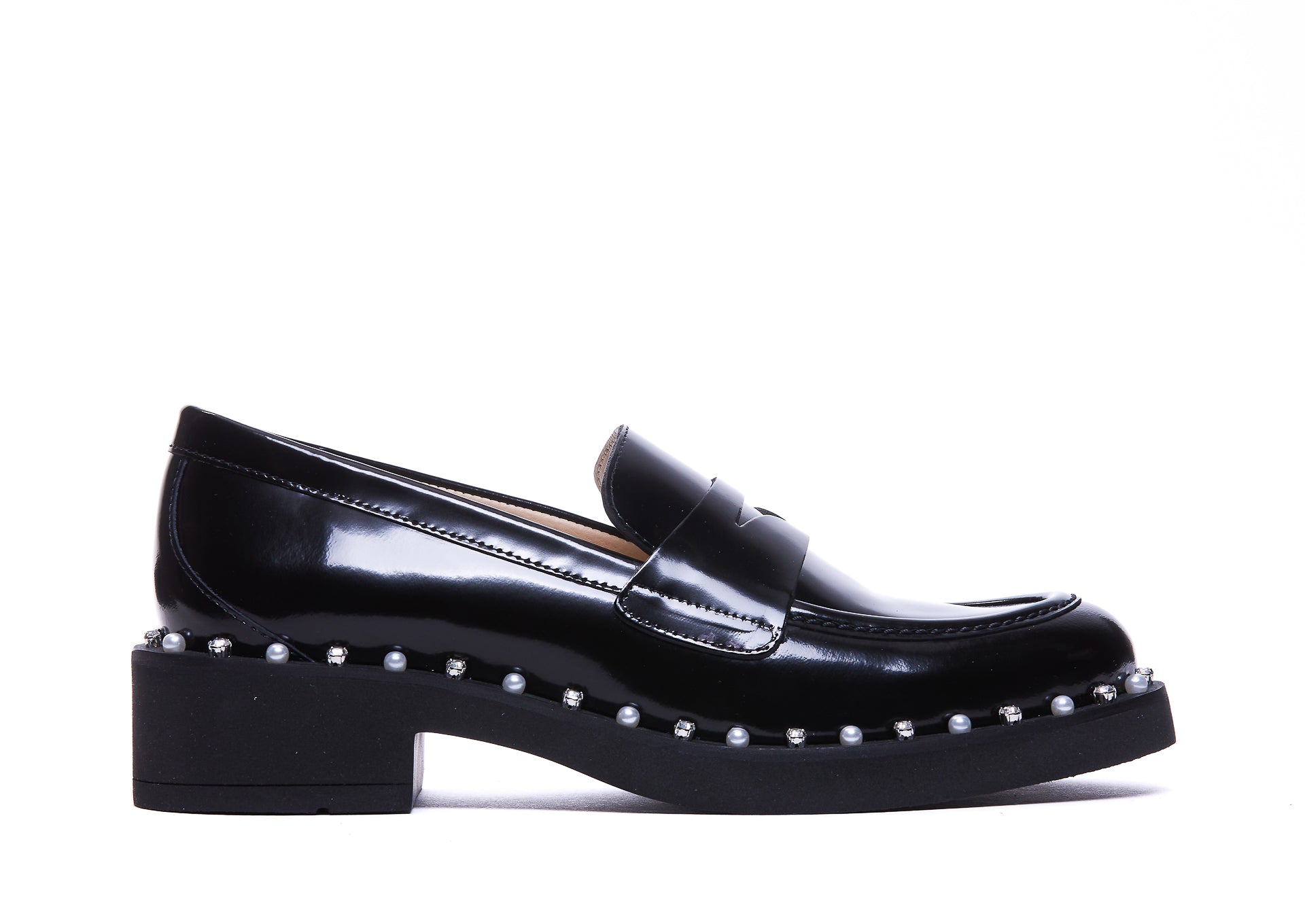 Stuart Weitzman Flat Shoes Black Leather