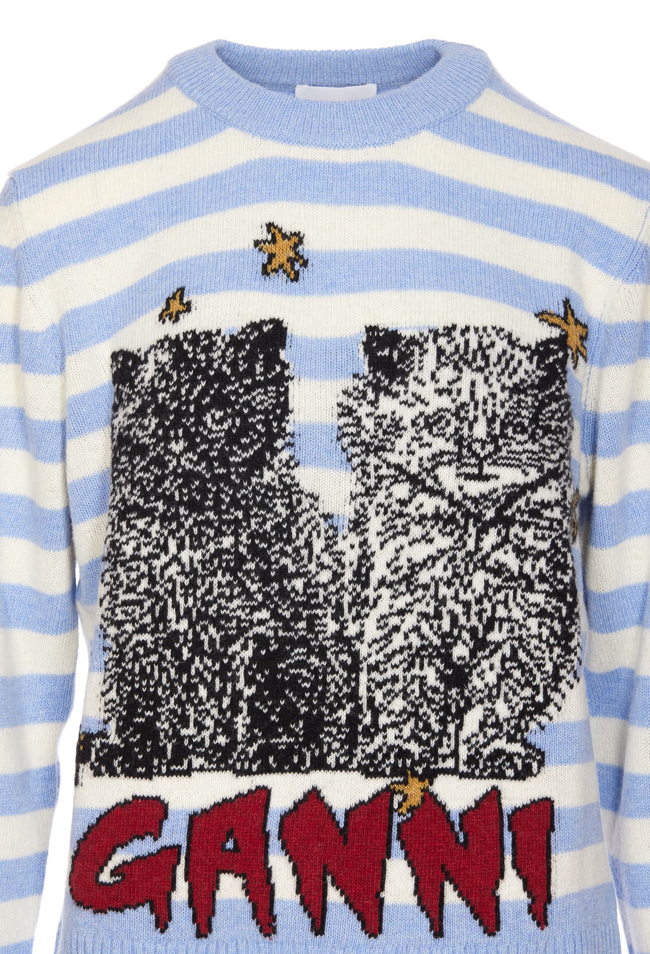 Ganni Sweaters Blue Wool
